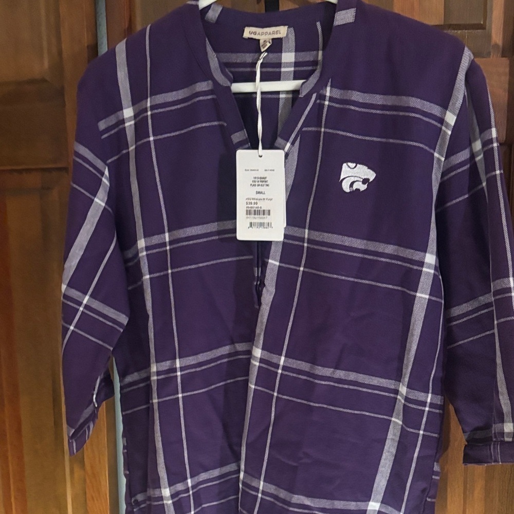 Purple Plaid Women's Top K-State University Wildcats - Picture 5 of 8